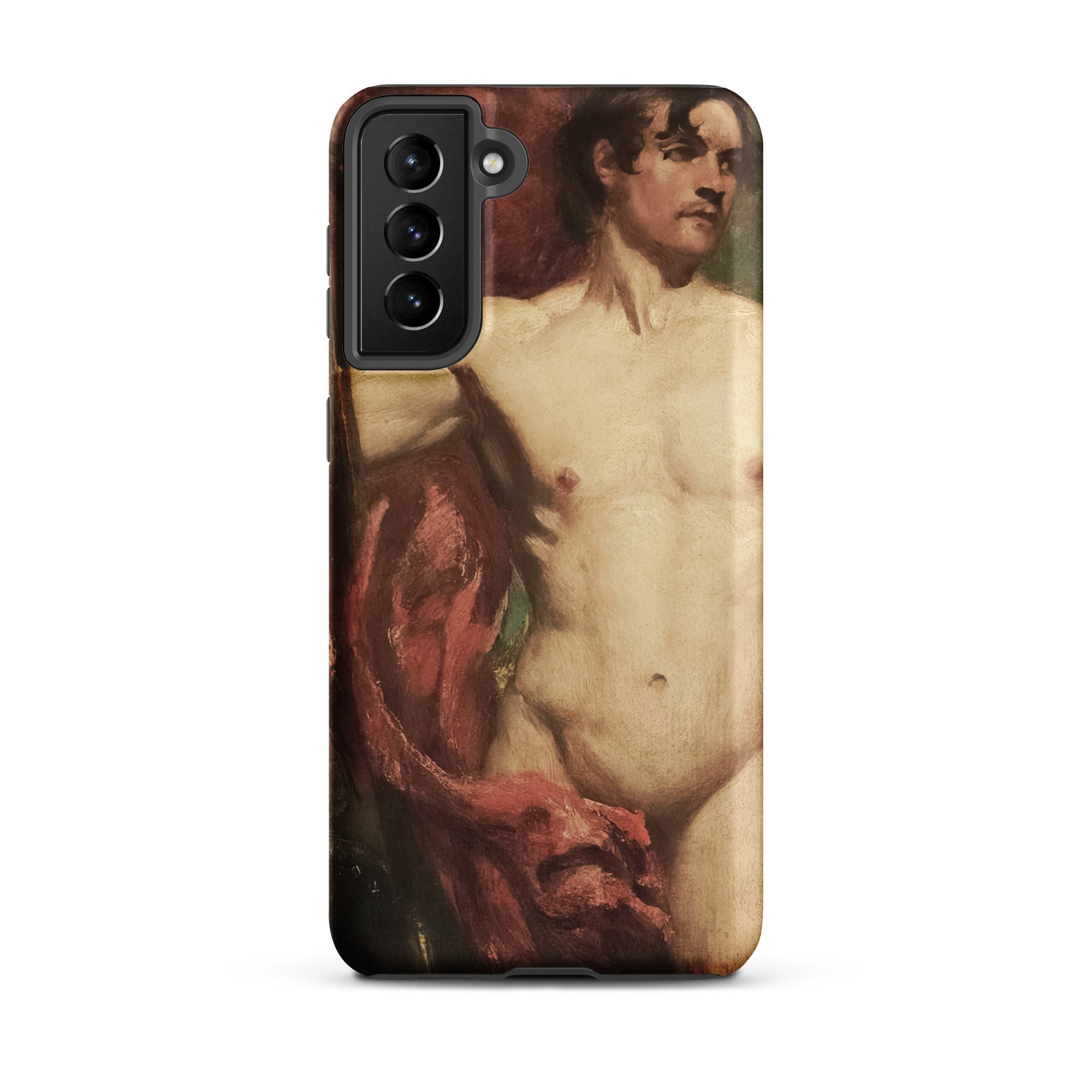 Male Nude Standard Bearer William Etty Samsung Case, Galaxy S21 Plus / Matte, Smartphone Case Classical Painting Male Nude
