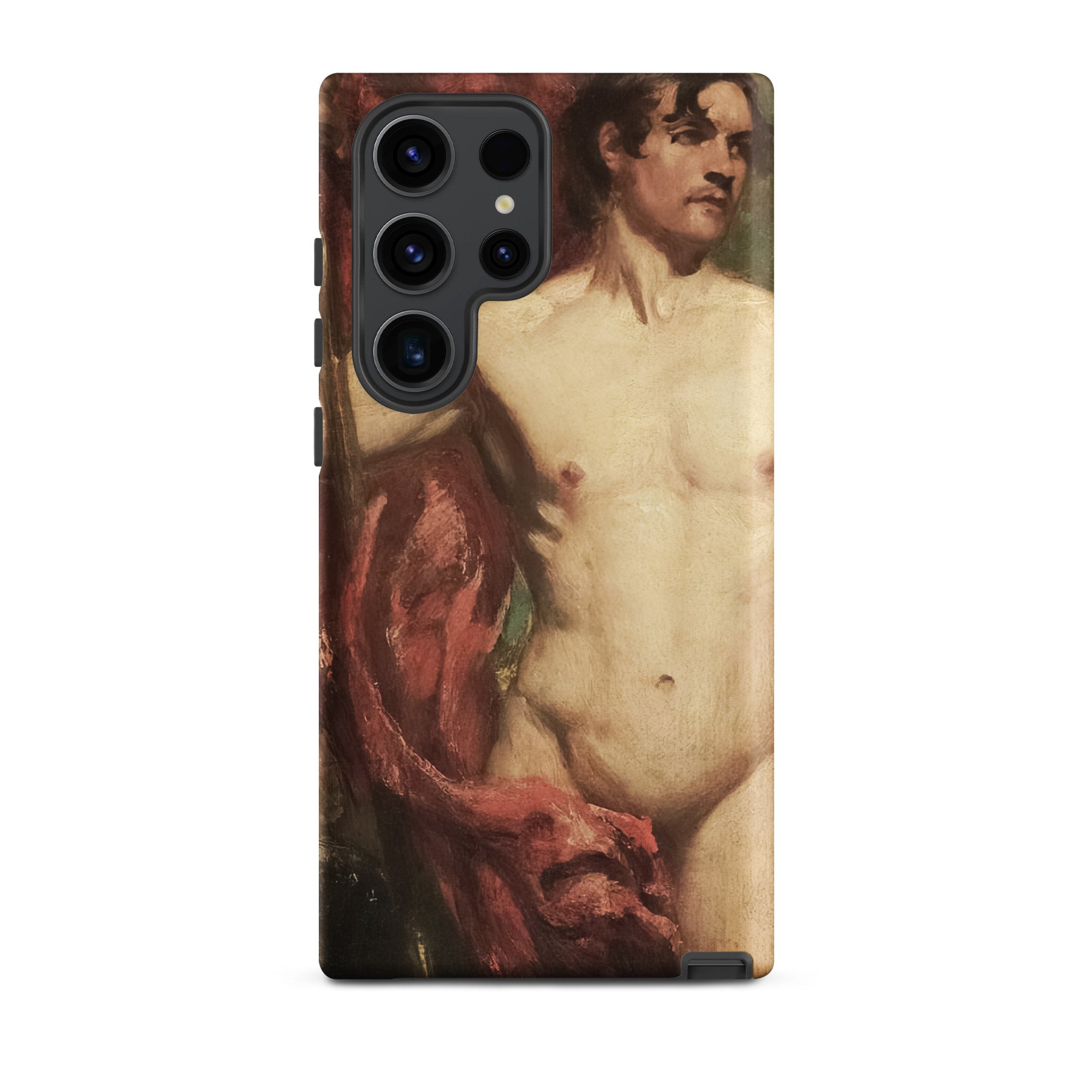 Male Nude Standard Bearer William Etty Samsung Case, Galaxy S23 Ultra / Matte, Smartphone Case Classical Painting Male Nude