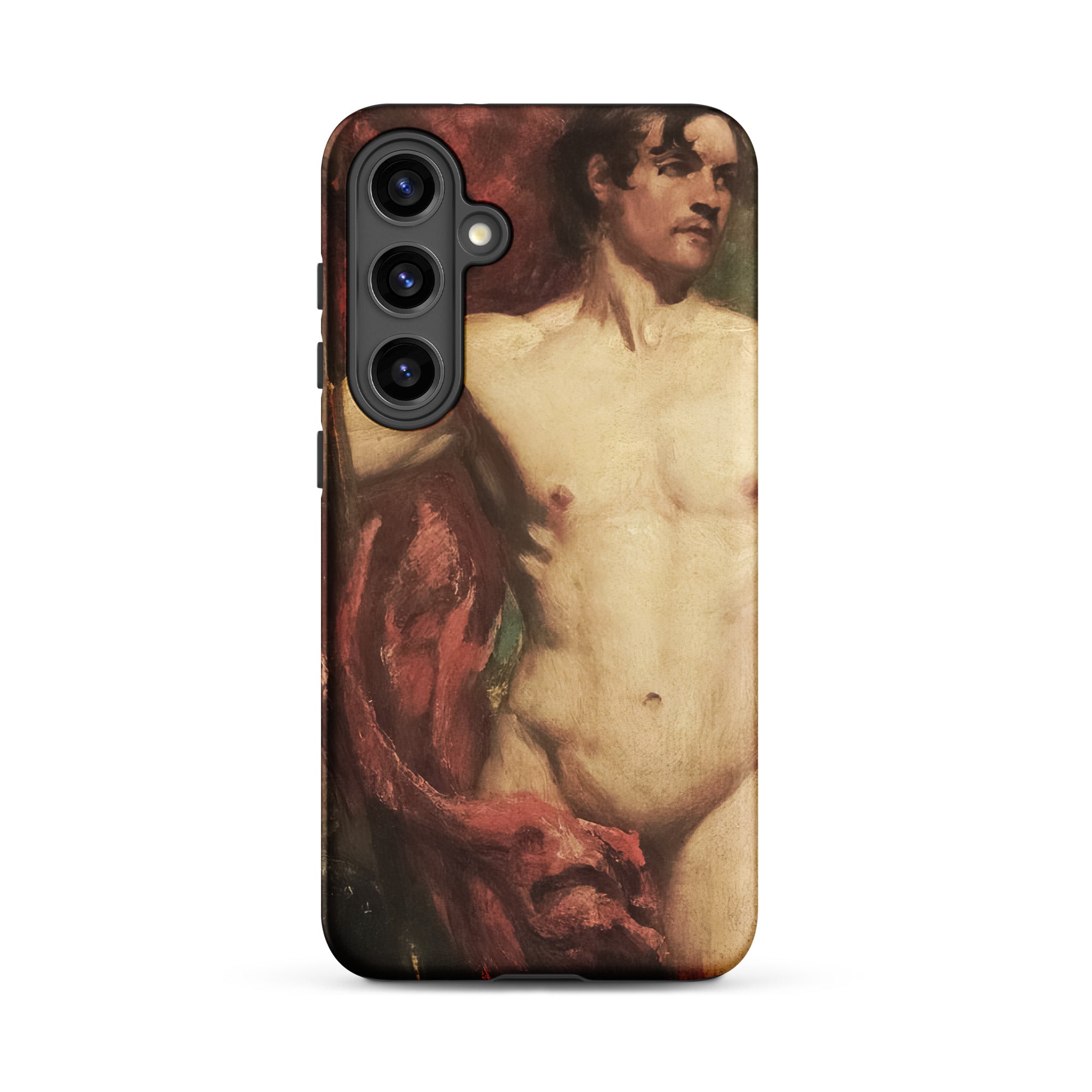 Male Nude Standard Bearer William Etty Samsung Case, Galaxy S24 Plus / Matte, Smartphone Case Classical Painting Male Figure