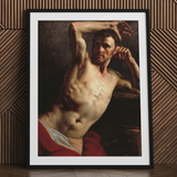 Male nude art print by Theodore Gericault, framed