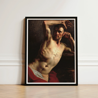 Male Nude - Theodore Gericault Art Print / Canvas Framed Classical Painting Muscular Figure Dramatic Théodore Géricault’s Study,