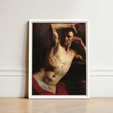 Male Nude - Theodore Gericault Art Print / Canvas Framed Classical Painting Muscular Figure Arm Théodore Géricault’s Study, Homoerotic,
