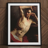 Male Nude - Theodore Gericault Art Print / Canvas Black-framed Classical Painting Dramatic Théodore Géricault’s Study, Homoerotic, Prints