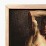 Male Nude - Theodore Gericault Art Print / Canvas Light Wood-framed Classical Painting Muscular Théodore Géricault’s Study, Homoerotic,