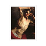 Male Nude - Theodore Gericault Art Print, Classical Oil Painting Shirtless Male Figure Dramatic Lighting