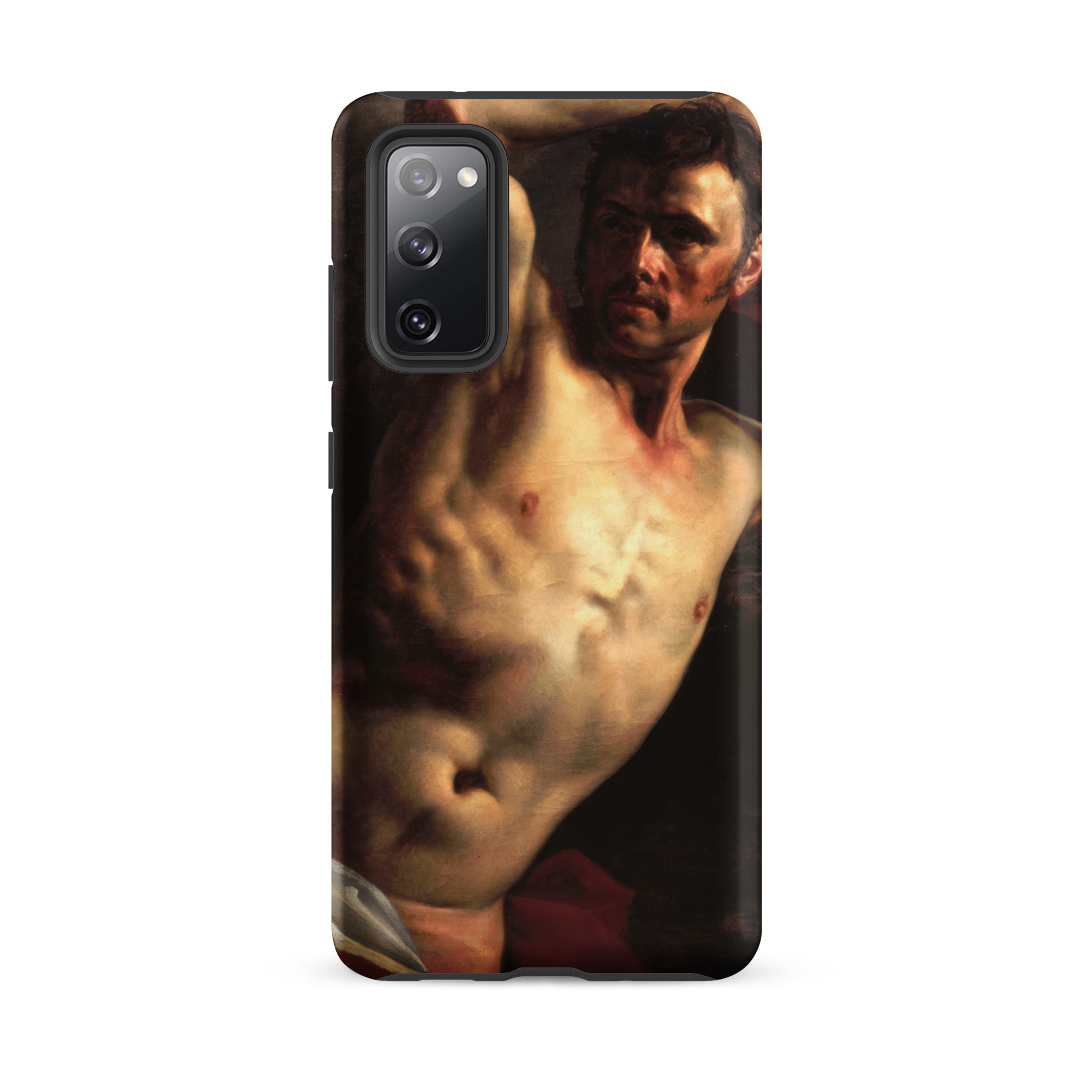 Male Nude Theodore Gericault Samsung Case, Galaxy S20 Fe / Matte, Black Smartphone Case Painted Shirtless Man
