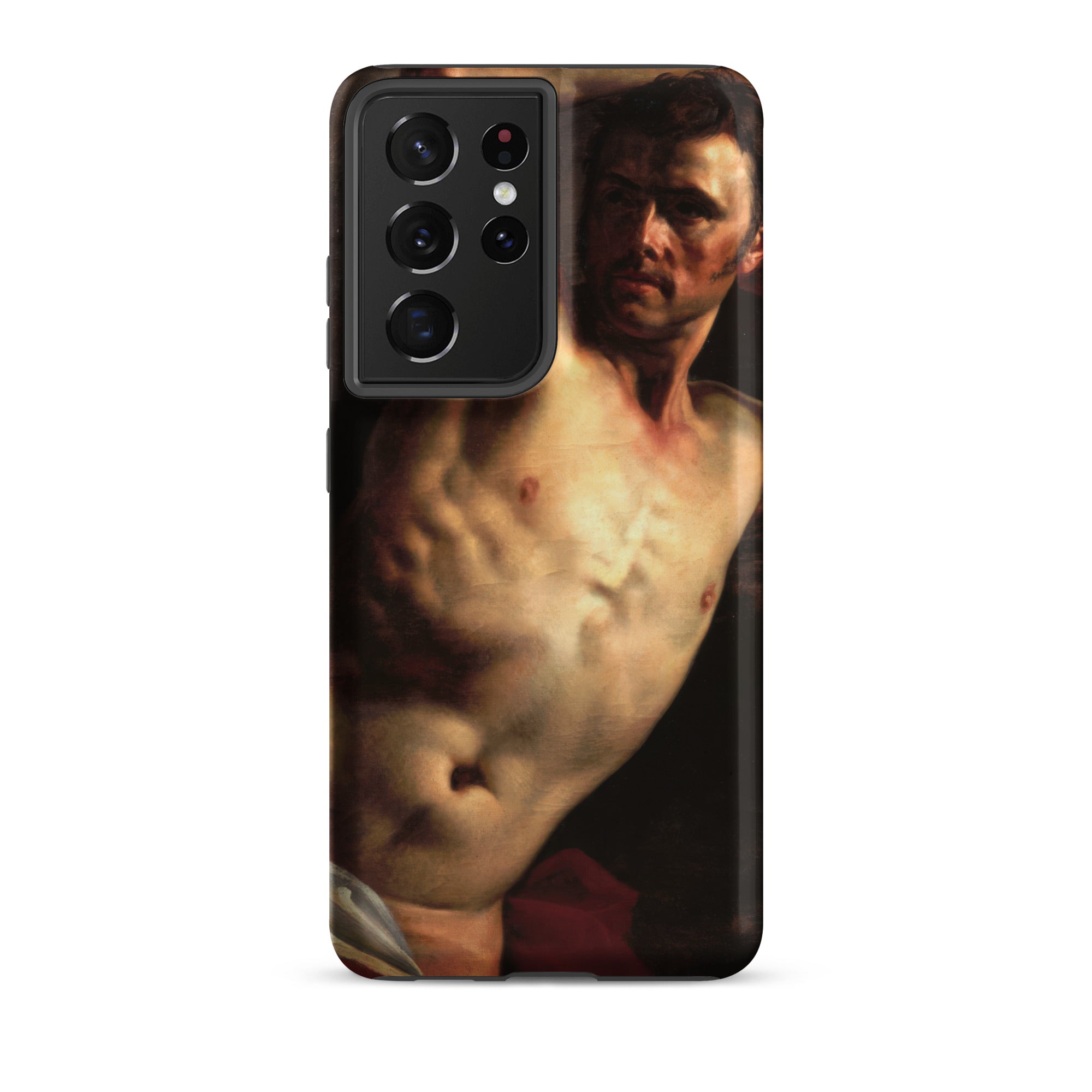 Male Nude Theodore Gericault Samsung Case, Galaxy S21 Ultra / Matte, Black Smartphone Case Classical Painting Shirtless Man