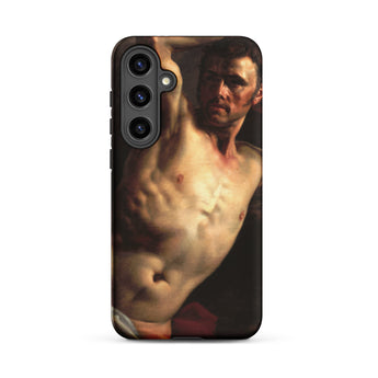 Male Nude - Theodore Gericault Samsung Case, Galaxy S24 Plus / Matte, Black Smartphone Case Painted Shirtless Man