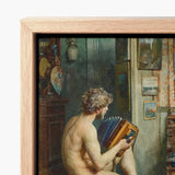 Male Nude with Accordion - Julien Renevier Art Print / Canvas Framed Painting Man Curly Hair Seated Renevier’s, Gay, Prints