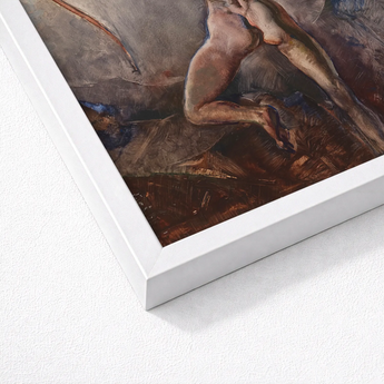 Male Nude with Drawn Bow - H. Willard Ortlip Art Print / Canvas White Framed Classical Figure Rendered, Mythical Archer, Sculpted Flesh