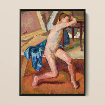 Männlicher Akt – Wojciech Weiss Fine Art Print / Leinwand, 12x16’’ / 31x41cm / Schwarzer Rahmen, Poster, Drucke & visuelle Kunstwerke, Toby Leon