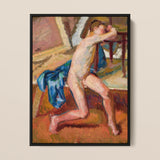 Male Nude - Wojciech Weiss Fine Art Print / Canvas Framed Painting Figure Expressive Pose Rendered, Brushstroke Colliding, Fugitive Ecstasy