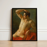 Male Torso in Profile - Theodore Gericault Art Print / Canvas Framed Classical Painting Muscular Nude Figure Théodore Géricault’s,