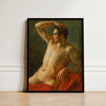 Male Torso in Profile - Theodore Gericault Art Print / Canvas Framed Classical Painting Muscular Nude Figure Théodore Géricault’s,