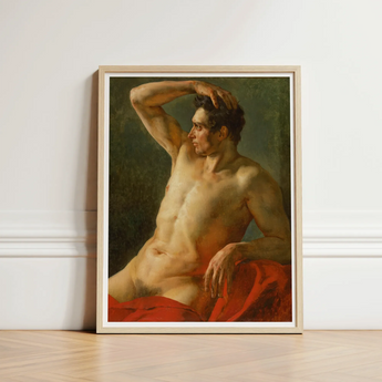 Male Torso in Profile - Theodore Gericault Art Print / Canvas Framed Classical Painting Nude Figure Defined Musculature Théodore