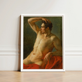 Male Torso in Profile - Theodore Gericault Art Print / Canvas Framed Classical Oil Painting Nude Figure Defined Théodore Géricault’s,