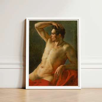 Male Torso in Profile - Theodore Gericault Art Print / Canvas Framed Classical Oil Painting Nude Figure Defined Théodore Géricault’s,