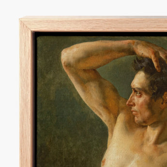 Male Torso in Profile - Theodore Gericault Art Print / Canvas Framed Classical Oil Painting Muscular Nude Figure Théodore Géricault’s,