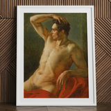 Male Torso in Profile - Theodore Gericault Art Print, 24x32’’ / 61x81cm / White Frame / 2’’ Matboard, Posters Prints & Visual Artwork, Toby