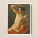 Male Torso in Profile - Theodore Gericault Art Print / Canvas, 12x16’’ / 31x41cm / White Frame, Posters Prints & Visual Artwork, Toby Leon
