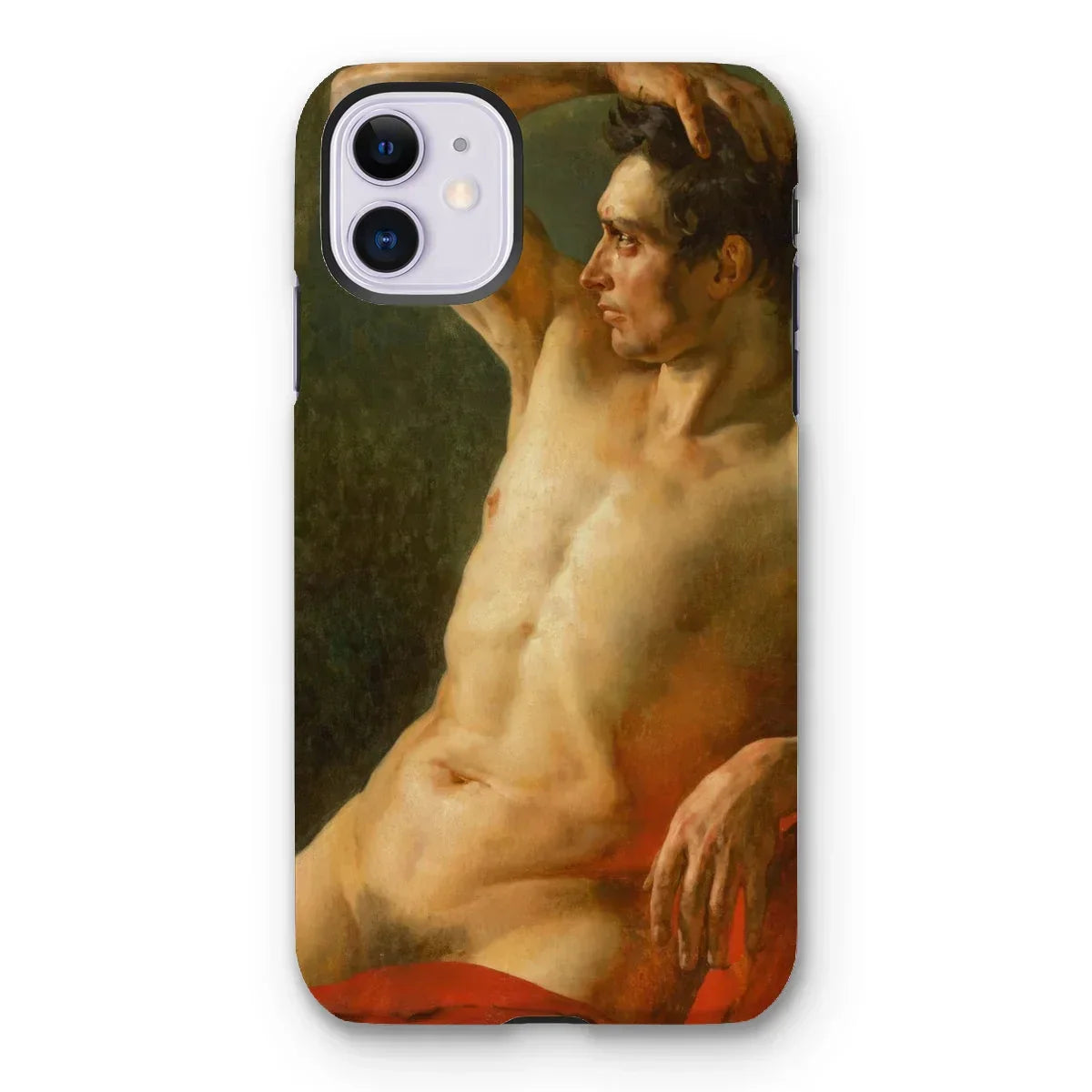 Male Torso in Profile - Theodore Gericault Iphone Case, 11 / Matte, Phone Case Classical Nude Painting Male Figure