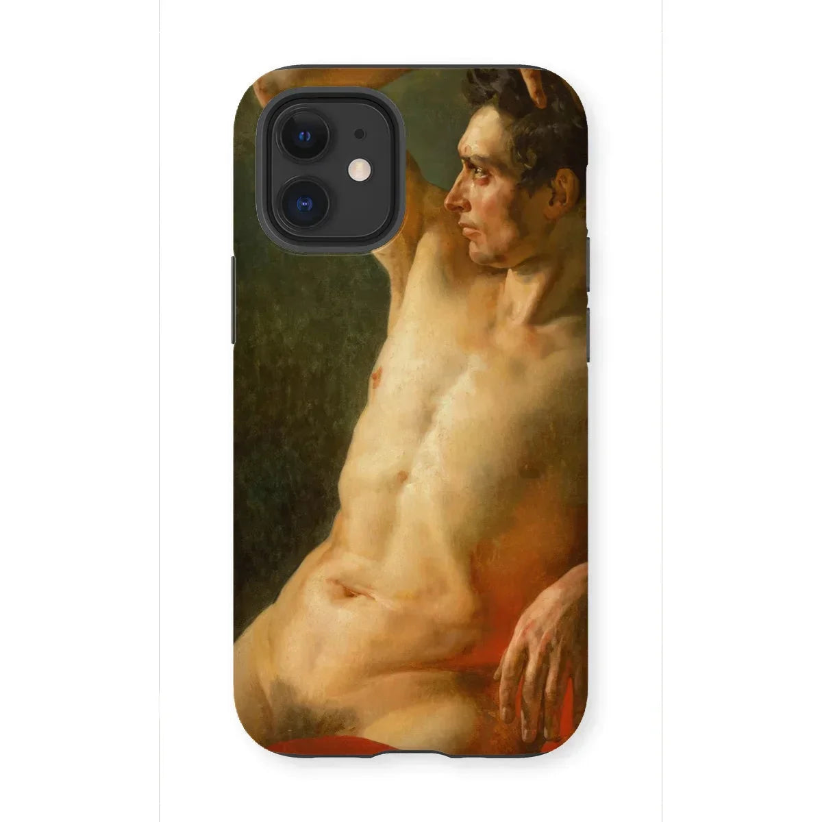 Male Torso in Profile - Theodore Gericault Iphone Case, 12 Mini / Matte, Phone Case Classical Nude Painting Male Figure