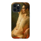 Male Torso in Profile - Theodore Gericault Iphone Case, 12 Pro Max / Matte, Phone Case Classical Nude Painting Male Figure