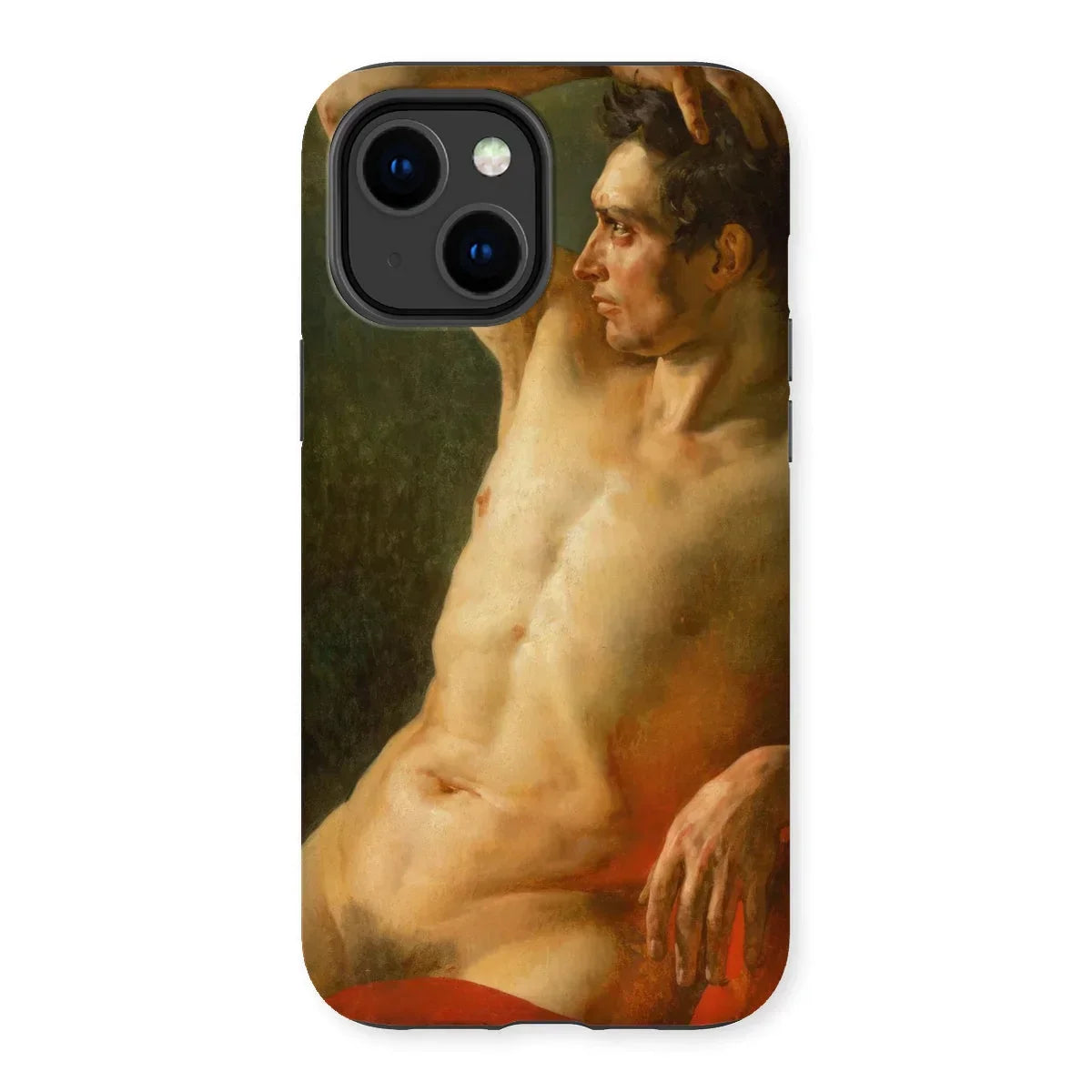 Male Torso in Profile - Theodore Gericault Iphone Case, 14 Plus / Matte, Phone Case Classical Nude Painting Male Figure Profile