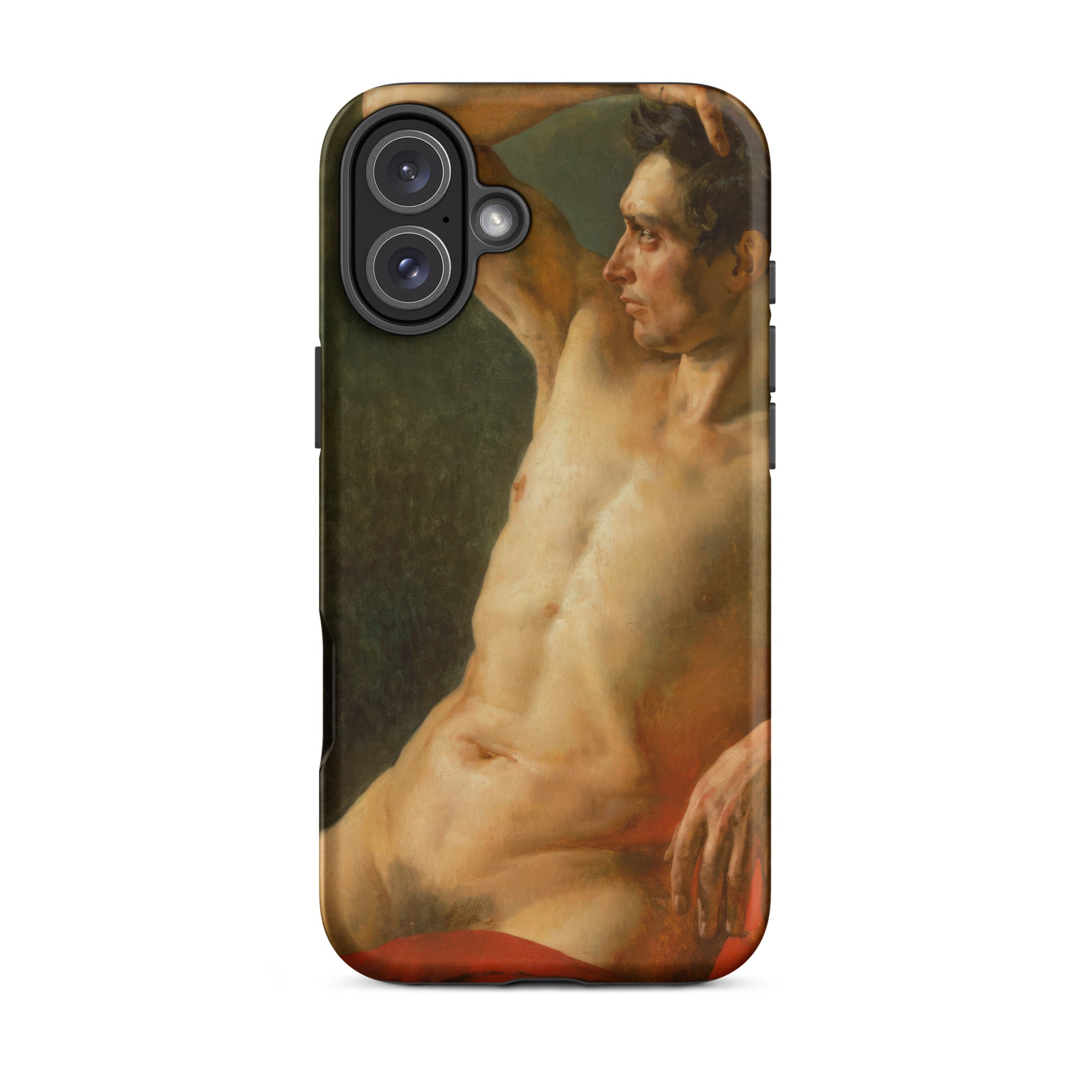 Male Torso in Profile Theodore Gericault Iphone Case, 16 Plus / Matte, Phone Case Nude Male Figure