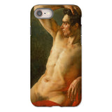 Male Torso in Profile - Theodore Gericault Phone Case Iphone 8 / Matte Phone Case Classical Nude Painting Male Figure Seated Theodore