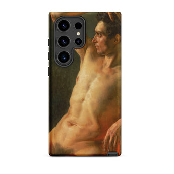 Male Torso in Profile - Theodore Gericault Phone Case Samsung Galaxy S24 Ultra / Matte Phone Case Classical Painting Nude Male Figure Warm