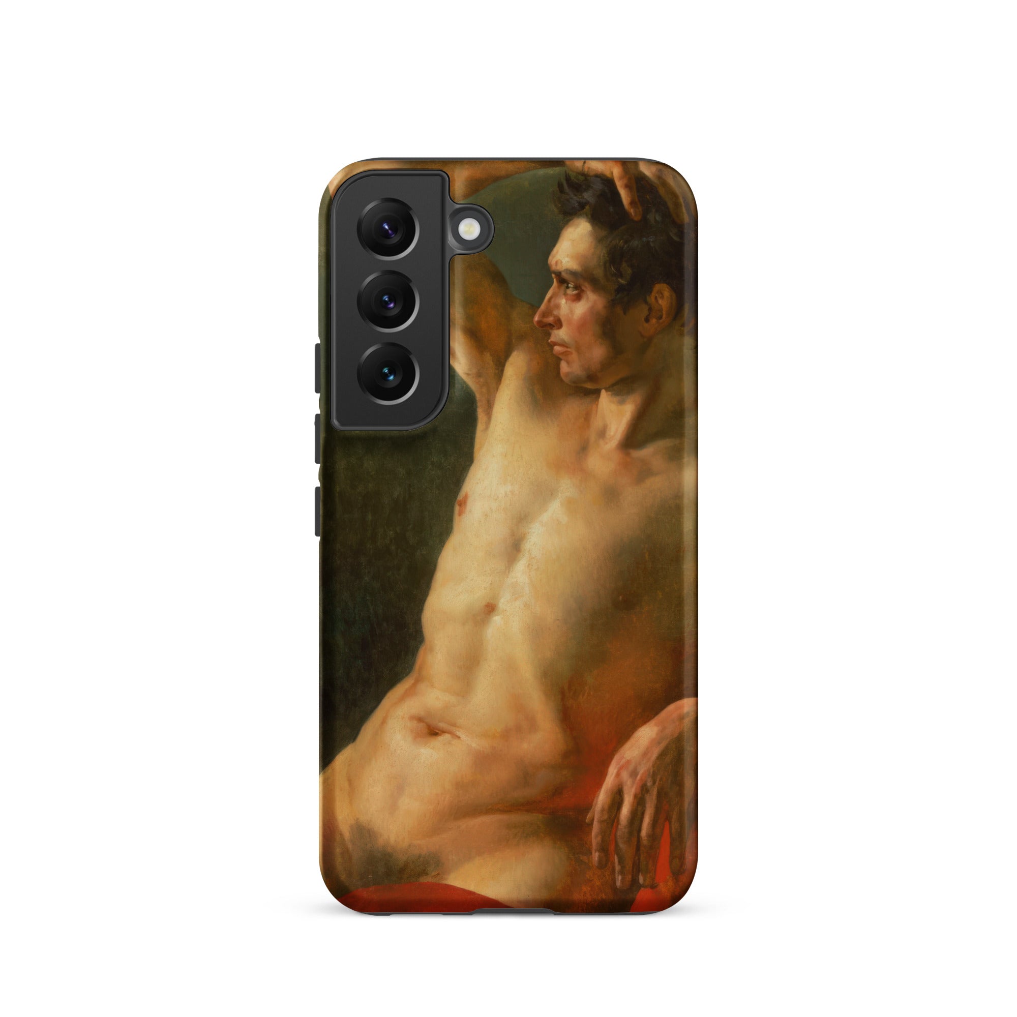 Male Torso in Profile Theodore Gericault Samsung Case, Galaxy S22 / Matte, Black Smartphone Case Classical Painting Male Nude