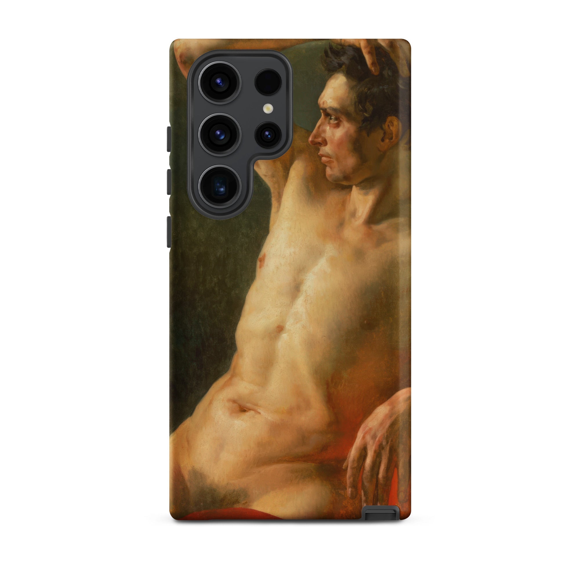 Male Torso in Profile Theodore Gericault Samsung Case, Galaxy S23 Ultra / Matte, Black Samsung Galaxy S23 Ultra Case Classical Painting