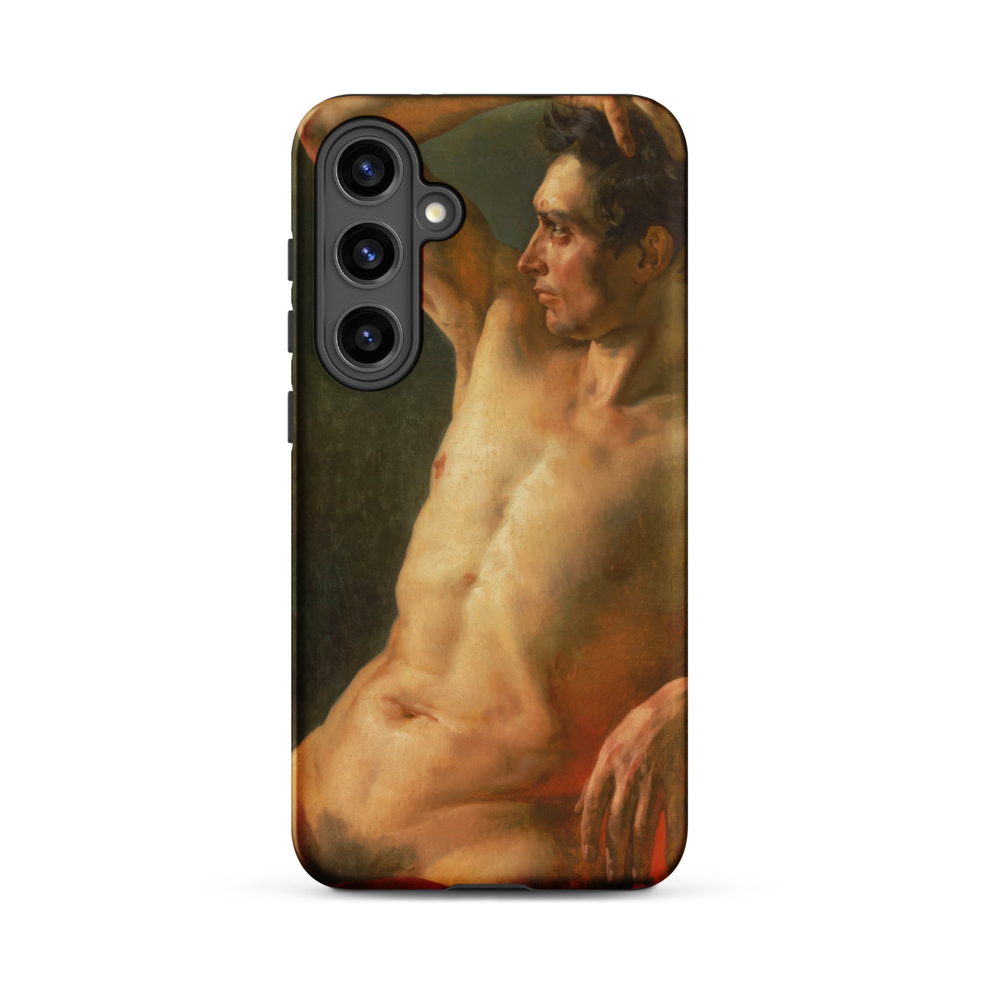 Male Torso in Profile Theodore Gericault Samsung Case, Galaxy S24 Plus / Matte, Smartphone Case Classical Painting Male Nude