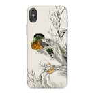 Mallard Numata Kashu Meiji Duck Art Iphone Case, x / Matte, Phone Case Watercolor Style Illustration Duck Perched Branch