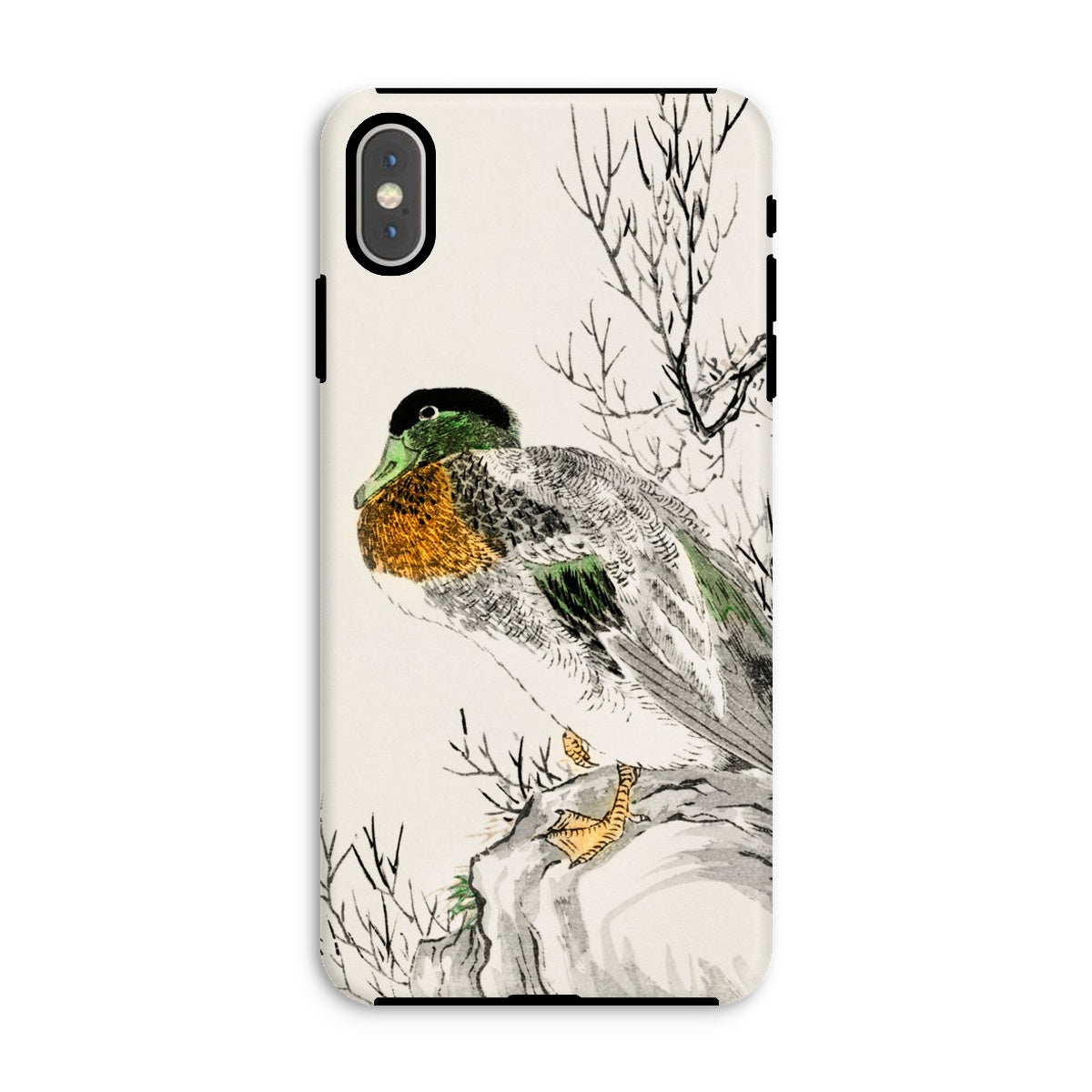 Mallard Numata Kashu Meiji Duck Art Iphone Case, Xs Max / Matte, Phone Case Traditional Asian Style Painting Duck Perched Branch