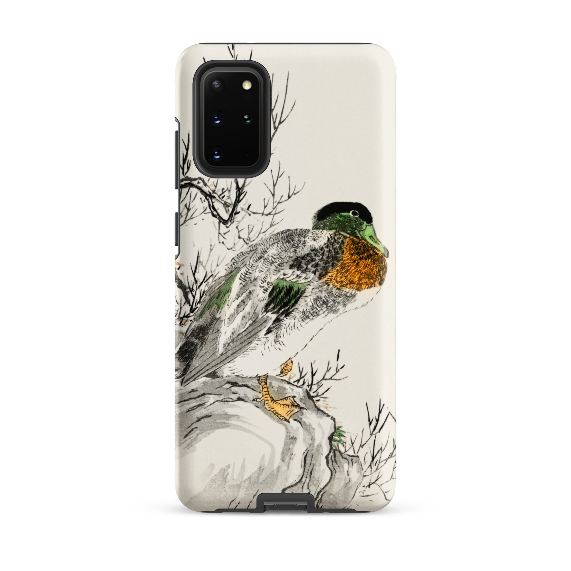 Mallard Numata Kashu Meiji Duck Art Samsung Case, Galaxy S20 Plus / Matte, White Smartphone Case Duck Tree Branch Design