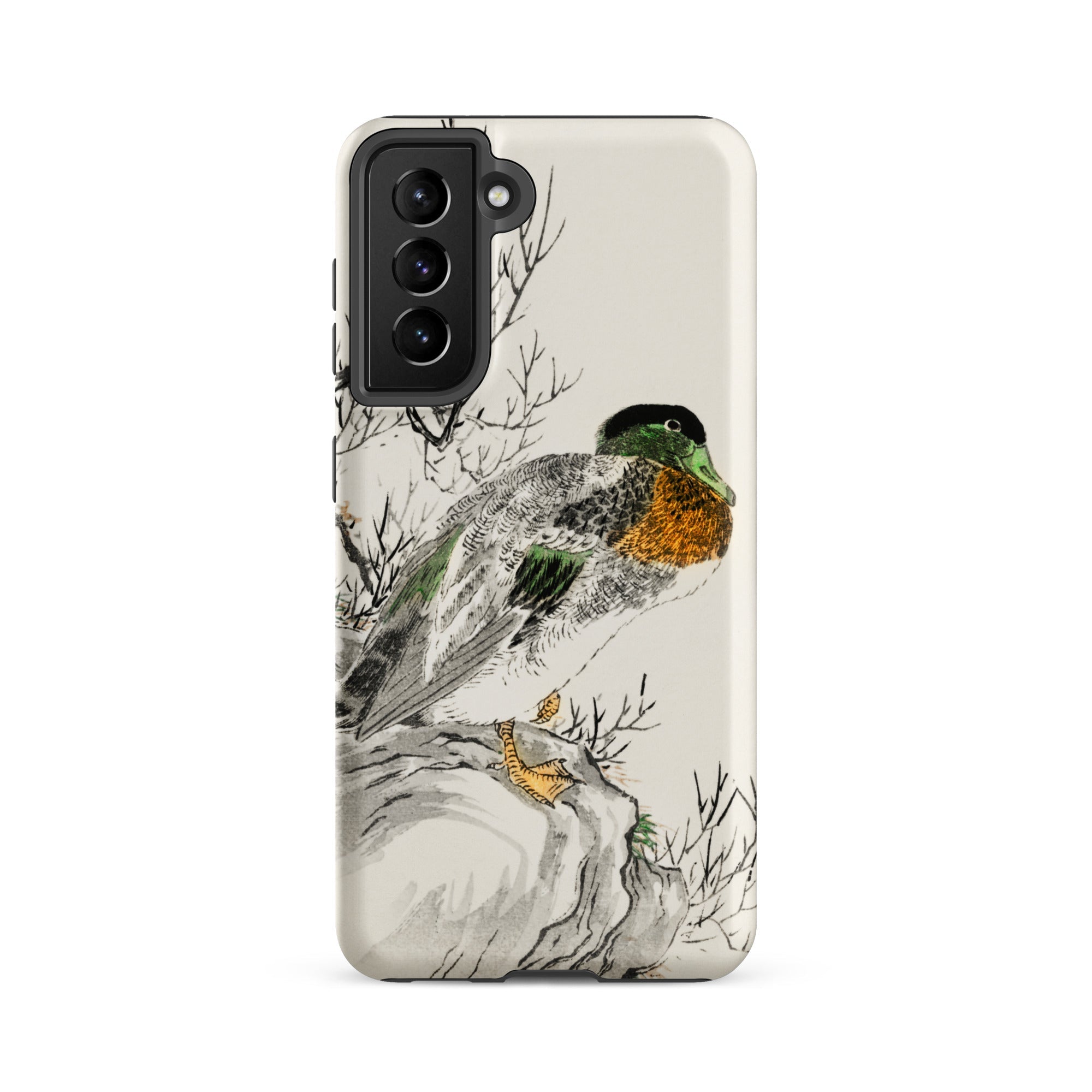 Mallard Numata Kashu Meiji Duck Art Samsung Case, Galaxy S21 Fe / Matte, Smartphone Case Traditional Chinese Painting Duck Perched Rock