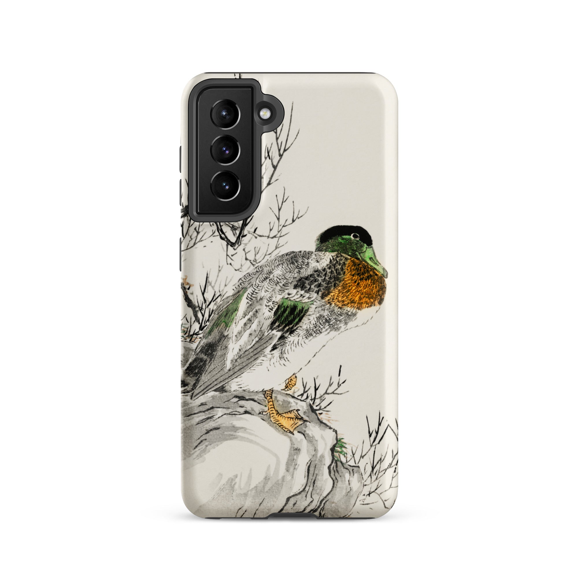 Mallard Numata Kashu Meiji Duck Art Samsung Case, Galaxy S21 / Matte, Smartphone Case Duck Rock Branches