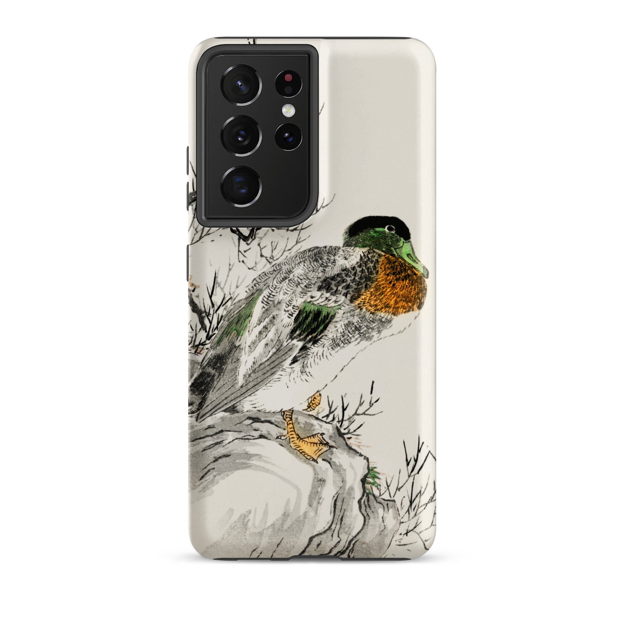 Mallard Numata Kashu Meiji Duck Art Samsung Case, Galaxy S21 Ultra / Matte, White Phone Case Duck Illustration