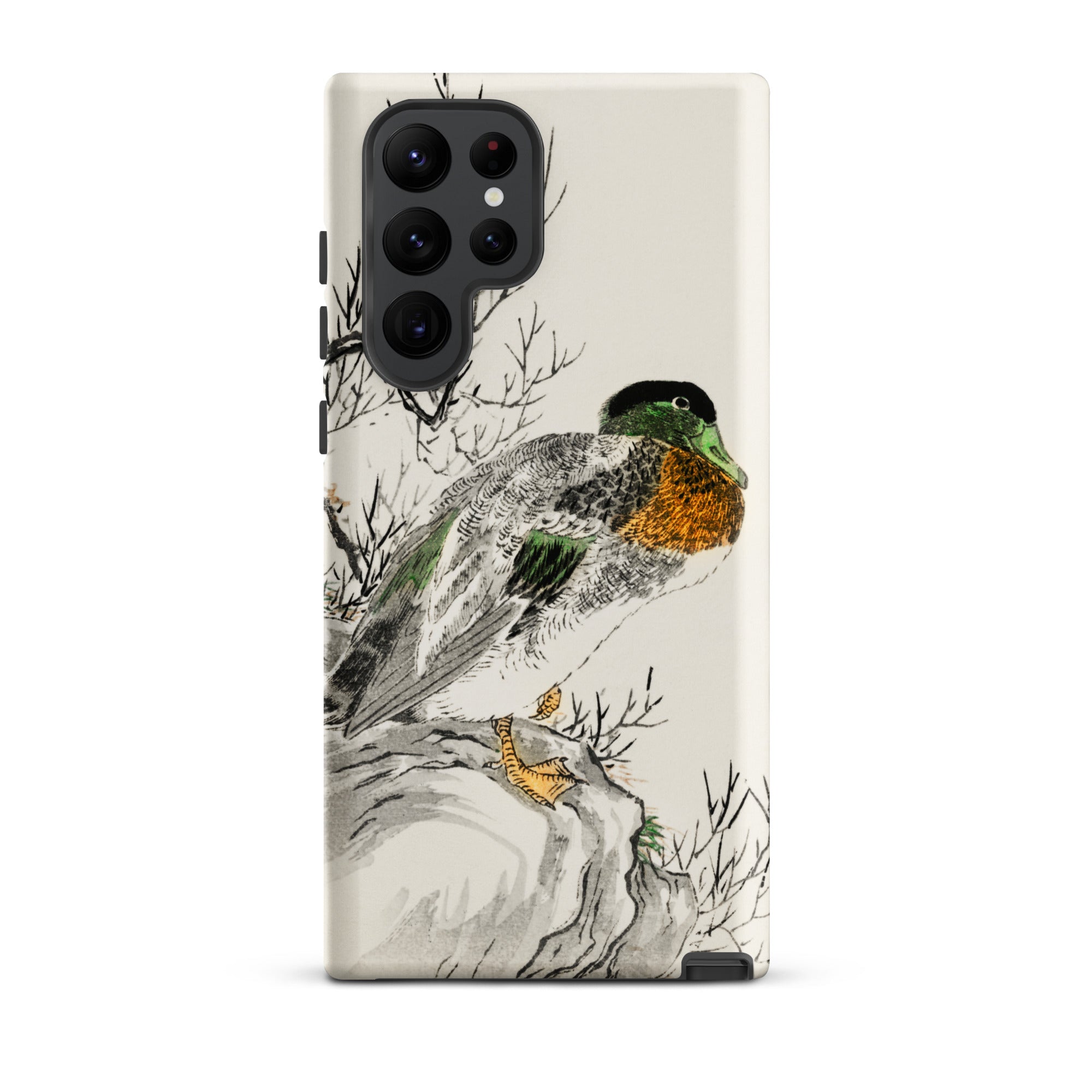 Mallard Numata Kashu Meiji Duck Art Samsung Case, Galaxy S22 Ultra / Matte, White Phone Case Duck Illustration