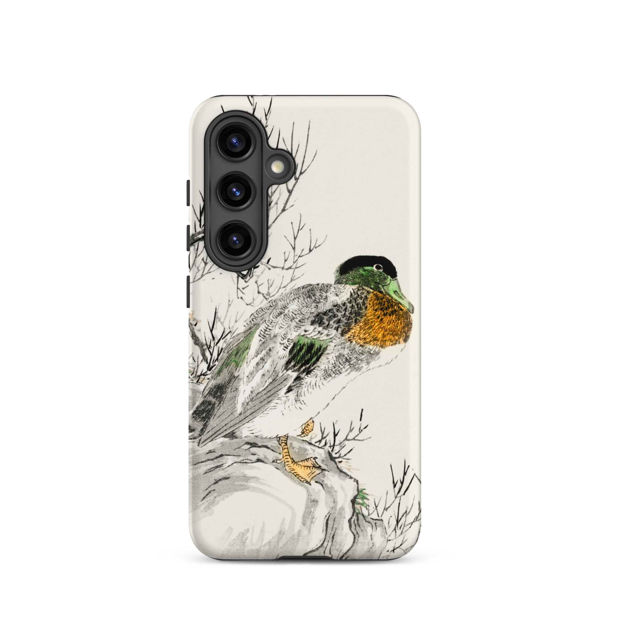Mallard Numata Kashu Meiji Duck Art Samsung Case, Galaxy S24 / Matte, White Smartphone Case Duck Illustration