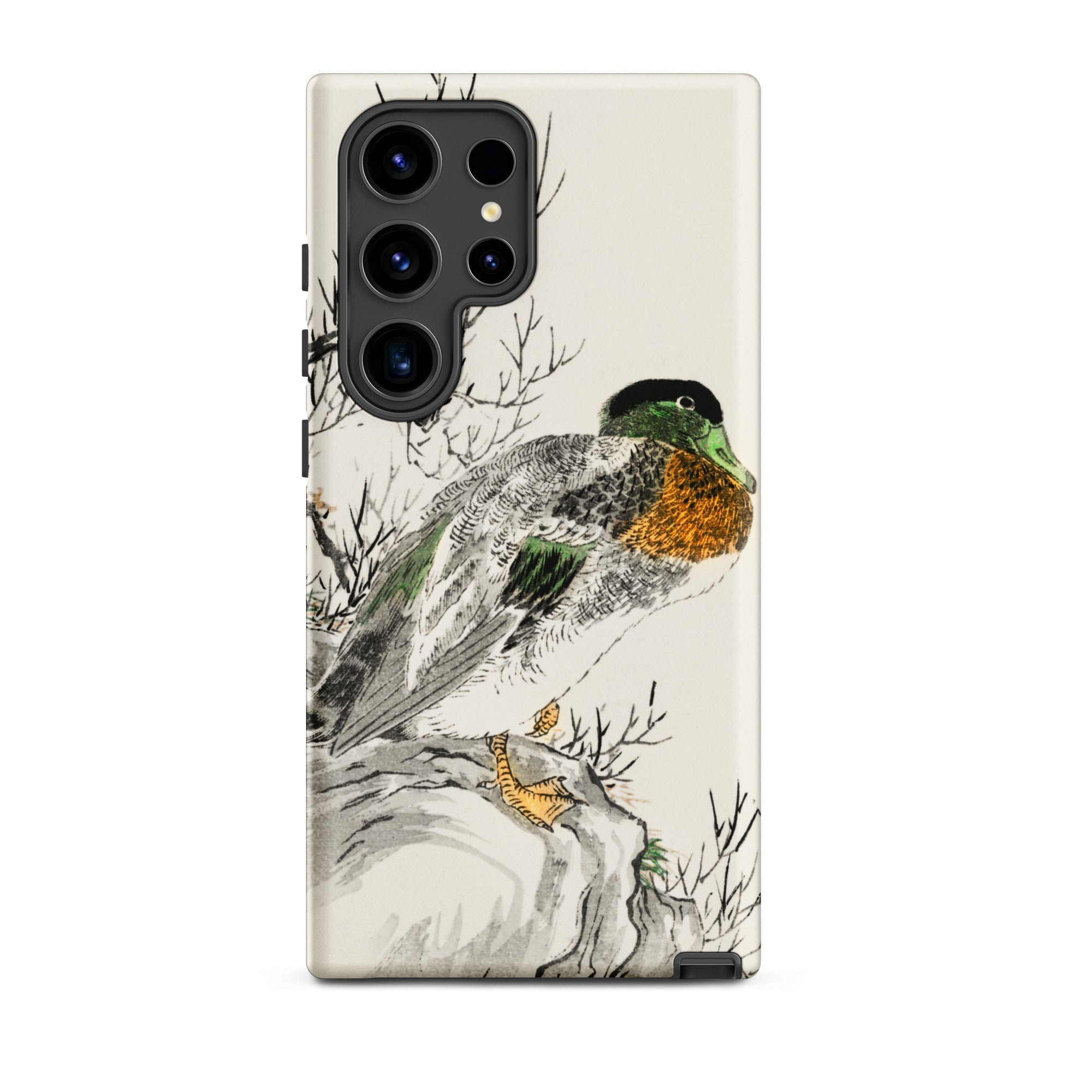 Mallard Numata Kashu Meiji Duck Art Samsung Case, Galaxy S24 Ultra / Matte, Phone Case Traditional Asian Style Painting Duck Perched Rock
