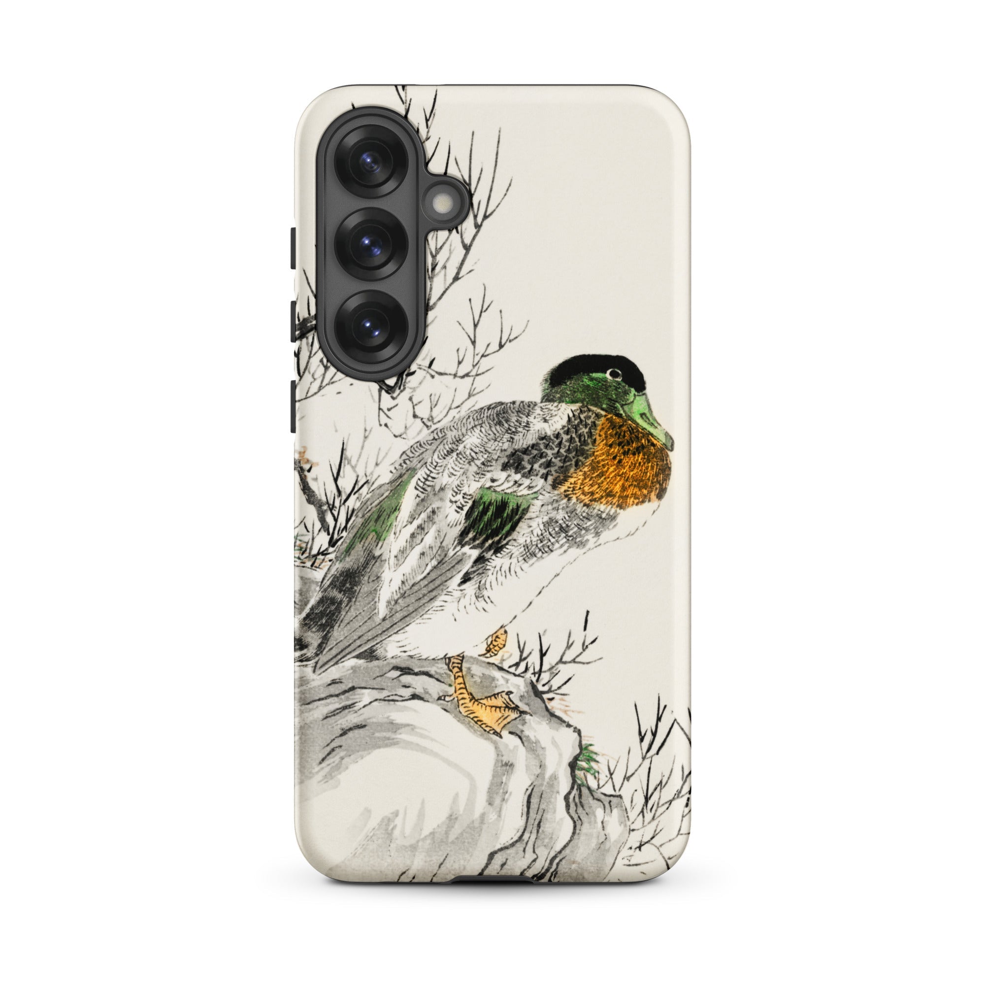 Mallard Numata Kashu Meiji Duck Art Samsung Case, Galaxy S25 Plus / Matte, Smartphone Case Artistic Depiction Duck Rock Bare Branches