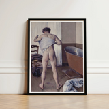 Man at His Bath - Gustave Caillebotte Nude Art Print / Canvas Black-framed Classical Painting Male Figure Gay, Caillebotte’s Prints