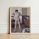 Man at His Bath - Gustave Caillebotte Nude Art Print / Canvas Framed Muscular Classical Painting Style Gay, Caillebotte’s Prints