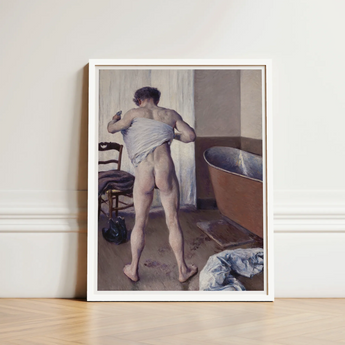 Man at His Bath - Gustave Caillebotte Nude Art Print / Canvas White-framed Muscular Classical Painting Style Gay, Caillebotte’s Prints