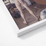 Man at His Bath - Gustave Caillebotte Nude Art Print / Canvas White Framed Figure’s Legs Impressionistic Gay, Caillebotte’s Prints