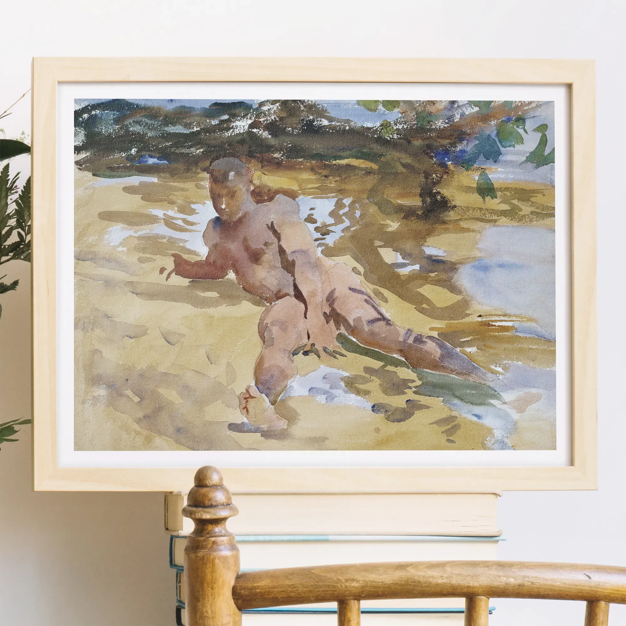 Man On Beach - John Singer Sargent Nude Art Print - Posters Prints & Visual Artwork - Aesthetic Art