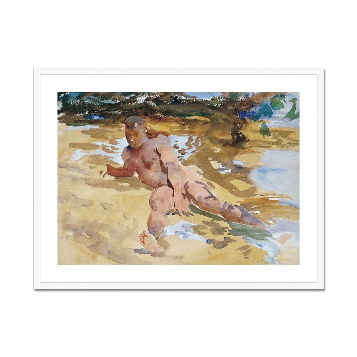 Man on Beach - John Singer Sargent Nude Art Print